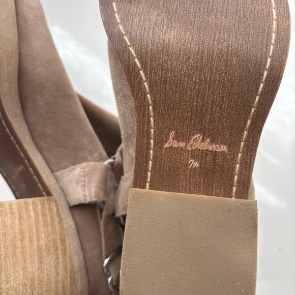 Sam Edelman Bellamie Western Harness Cowgirl Ankle Boots Deep Taupe 7.5M - Picture 7 of 7